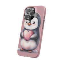 Load image into Gallery viewer, Cute Penguin Love Slim Phone Case - Perfect for Valentine’s Day &amp; Animal Lovers
