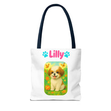 Load image into Gallery viewer, Personalized Dog Tote Bag – Custom Name Pet Tote – Cute Gift for Pet Moms &amp; Animal Lovers
