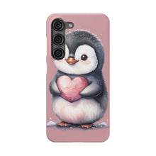 Load image into Gallery viewer, Cute Penguin Love Slim Phone Case - Perfect for Valentine’s Day &amp; Animal Lovers
