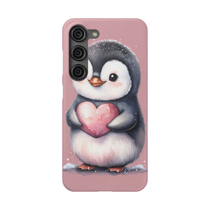 Cute Penguin Love Slim Phone Case - Perfect for Valentine’s Day & Animal Lovers