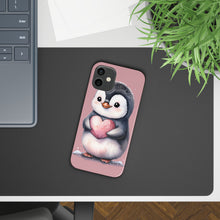 Load image into Gallery viewer, Cute Penguin Love Slim Phone Case - Perfect for Valentine’s Day &amp; Animal Lovers
