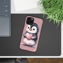 Load image into Gallery viewer, Cute Penguin Love Slim Phone Case - Perfect for Valentine’s Day &amp; Animal Lovers
