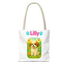 Load image into Gallery viewer, Personalized Dog Tote Bag – Custom Name Pet Tote – Cute Gift for Pet Moms &amp; Animal Lovers
