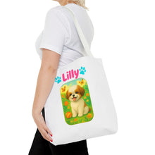 Load image into Gallery viewer, Personalized Dog Tote Bag – Custom Name Pet Tote – Cute Gift for Pet Moms &amp; Animal Lovers
