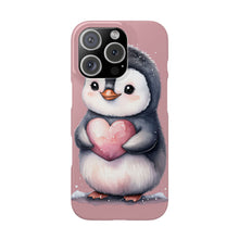 Load image into Gallery viewer, Cute Penguin Love Slim Phone Case - Perfect for Valentine’s Day &amp; Animal Lovers
