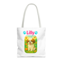 Load image into Gallery viewer, Personalized Dog Tote Bag – Custom Name Pet Tote – Cute Gift for Pet Moms &amp; Animal Lovers
