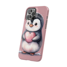 Load image into Gallery viewer, Cute Penguin Love Slim Phone Case - Perfect for Valentine’s Day &amp; Animal Lovers
