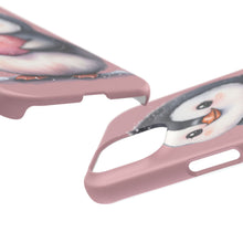 Load image into Gallery viewer, Cute Penguin Love Slim Phone Case - Perfect for Valentine’s Day &amp; Animal Lovers
