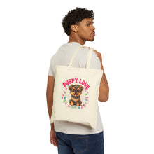 Load image into Gallery viewer, Cute Puppy Love Cotton Canvas Tote Bag - Perfect for Dog Lovers and Pet Accessories
