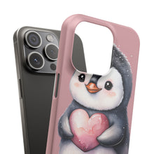 Load image into Gallery viewer, Cute Penguin Love Slim Phone Case - Perfect for Valentine’s Day &amp; Animal Lovers
