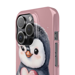 Cute Penguin Love Slim Phone Case - Perfect for Valentine’s Day & Animal Lovers