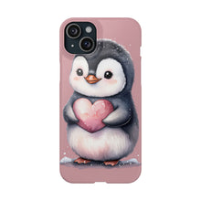 Load image into Gallery viewer, Cute Penguin Love Slim Phone Case - Perfect for Valentine’s Day &amp; Animal Lovers
