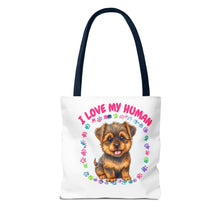 Load image into Gallery viewer, &quot;I love my human&quot; Custom Tote Bag
