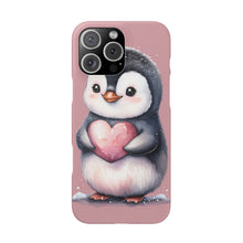 Load image into Gallery viewer, Cute Penguin Love Slim Phone Case - Perfect for Valentine’s Day &amp; Animal Lovers
