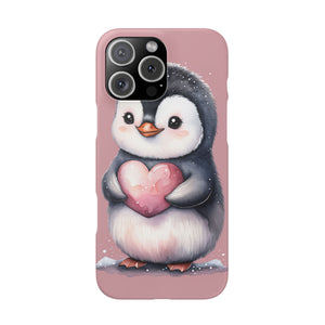 Cute Penguin Love Slim Phone Case - Perfect for Valentine’s Day & Animal Lovers