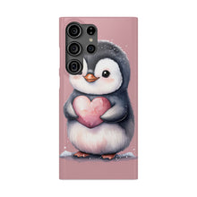 Load image into Gallery viewer, Cute Penguin Love Slim Phone Case - Perfect for Valentine’s Day &amp; Animal Lovers
