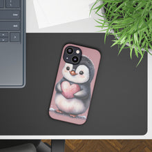 Load image into Gallery viewer, Cute Penguin Love Slim Phone Case - Perfect for Valentine’s Day &amp; Animal Lovers
