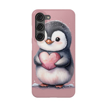 Load image into Gallery viewer, Cute Penguin Love Slim Phone Case - Perfect for Valentine’s Day &amp; Animal Lovers
