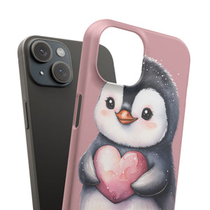 Cute Penguin Love Slim Phone Case - Perfect for Valentine’s Day & Animal Lovers