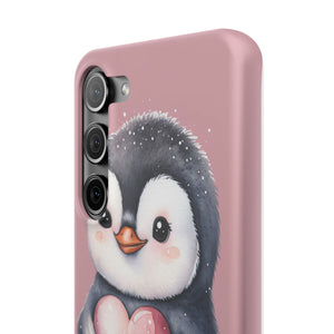 Cute Penguin Love Slim Phone Case - Perfect for Valentine’s Day & Animal Lovers