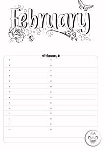 A4 - Perpetual Kiari Colouring Calendar