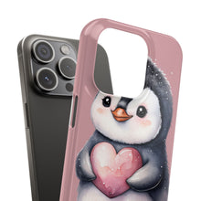 Load image into Gallery viewer, Cute Penguin Love Slim Phone Case - Perfect for Valentine’s Day &amp; Animal Lovers
