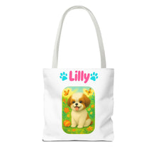 Load image into Gallery viewer, Personalized Dog Tote Bag – Custom Name Pet Tote – Cute Gift for Pet Moms &amp; Animal Lovers
