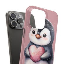 Load image into Gallery viewer, Cute Penguin Love Slim Phone Case - Perfect for Valentine’s Day &amp; Animal Lovers
