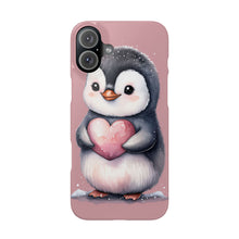 Load image into Gallery viewer, Cute Penguin Love Slim Phone Case - Perfect for Valentine’s Day &amp; Animal Lovers
