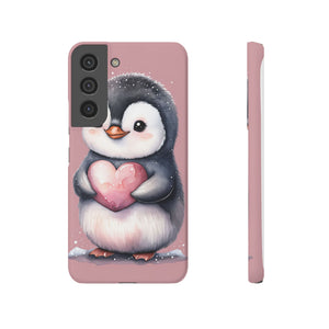 Cute Penguin Love Slim Phone Case - Perfect for Valentine’s Day & Animal Lovers