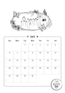 2025 Colouring Calendar Printables