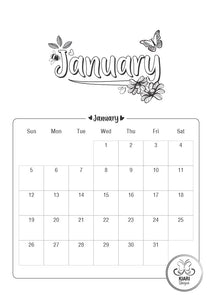 2025 Colouring Calendar Printables