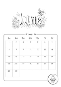 2025 Colouring Calendar Printables