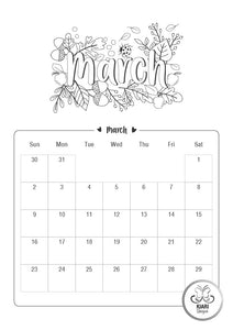 2025 Colouring Calendar Printables