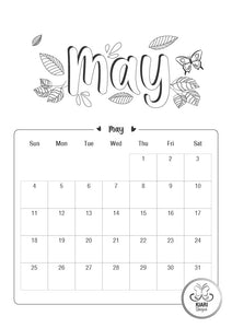 2025 Colouring Calendar Printables