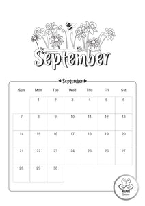 2025 Colouring Calendar Printables